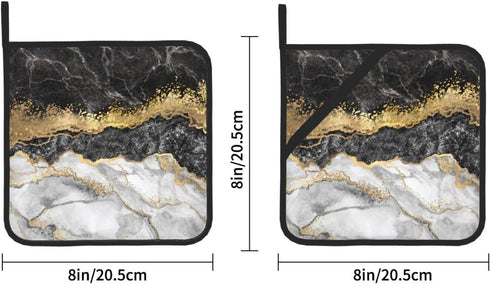 Black and white marble pan covers (set of 2), heat-resistant and sturdy for kitchen, cooking, baking, grilling and more....