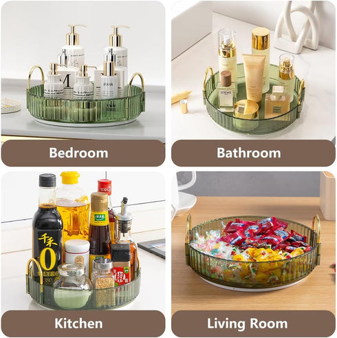 Rotating Makeup Organizer for Vanity, Spinning Cosmetics Storage for Bathroom Countertop, Skincare Holder Rack for Facial Cream, Perfume, Lotion, ...