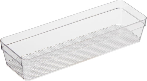 Oggi Clear Drawer Organizer - 3" X 9.5" - Ideal for Organizing Kitchen Drawers, Office, Desk, Silverware, Kitchen Utensils, Cosmetics and Bathroom...