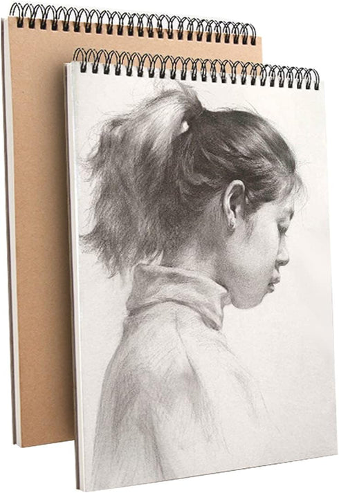 iXinyc A5 (8.3"x5.8") Spiral Sketch Book, Sketchbook for Drawing and Sketching, 30 Sheets, 160gsm Paper, Vertical Sketch Pad...