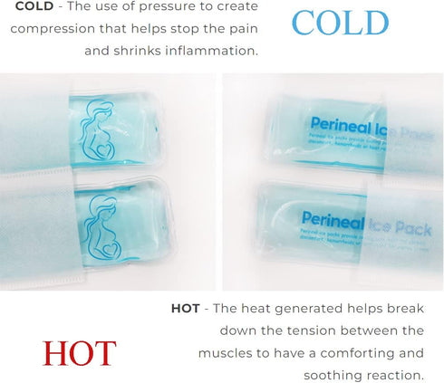 Perineal Cooling Pad, Postpartum Cold Packs for Women After Pregnancy and Delivery, 2 Ice Pack and 3 Cover (Blue)...