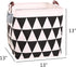 Square Canvas Toy Storage Bins Basket with Handle Collapsible Toy Organizer for Nursery Storage, Kid's Toy & Laundry, Gift Basket (Black Triangle)...