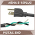 Industries Inc 3-Wire Appliance and Power Tool Cord, 3 ft, 14 AWG, 15A/125V AC, 1875w, Grey, 2pack...
