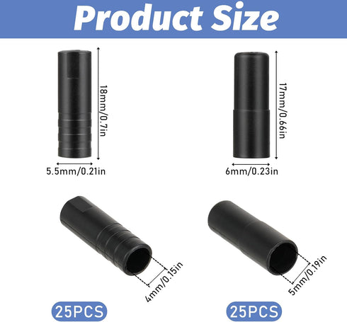 50 Pieces Bicycle Shift/Brake Cable End Cap 4mm and 5mm Bike Brake Cable End Cap Brake Cable Housing End Caps for Road Bicycle...