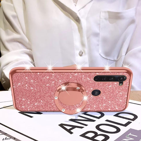 for Moto G Stylus Case (2020) Cute Girls Women Glitter Luxury TPU Slim Silicone Phone Case with Ring Stand Kickstand Case for Motorola G Stylus 20...