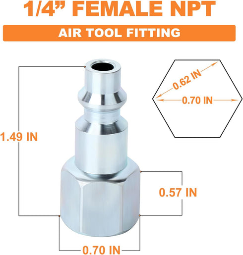 GASHER 1/4-Inch NPT Female Industrial Air Plug, Pneumatic Plugs 300PSI (30-Pack)...