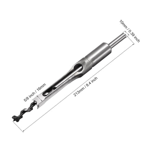 uxcell Square Hole Drill Bits for Wood 5/8" x 213mm Mortising Chisel Bit Auger Spur Cutter Tool for Woodworking Carpentry Drilling Tool...