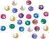 SUNNYCLUE 160pcs 8 Color(20pcs/Color) 12mm Flat Back Mermaid Fish Scale Resin Cabochons Round Iridescent Cameo Sparkly Glitter Cabs for DIY Earrin...