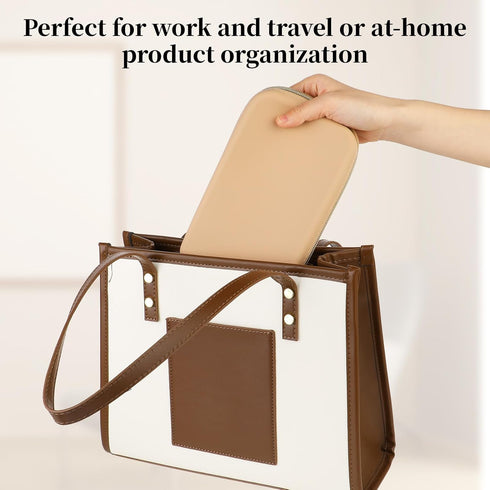 Qianyu Professional Cosmetic Tool Case Makeup Brush Holder Organizer Large Silicone Makeup Brush Holder Travelling Bag with Zipper Waterproof Mate...