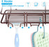 Nieifi Shower Caddy Shelf with Hooks Storage Rack Organizer Adhesive Stainless Steel without Drilling for Bathroom, Lavatory, Washroom, Restroom, ...