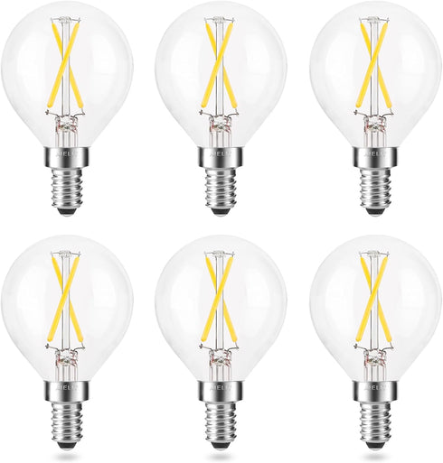 E12 LED Globe Bulb Dimmable, 2W(25-Watt Equivalent), Natural White 4000K, Daylight G15/G50 LED Light Bulbs for Hanging Lamp Pendant Chandelier Lig...