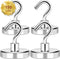MIKEDE Magnetic Hooks Heavy Duty, 150Lbs+ Super Strong Magnet Hooks for Cruise Essentials, Neodymium Earth Magnets with Hook for Hanging, Magnetic...