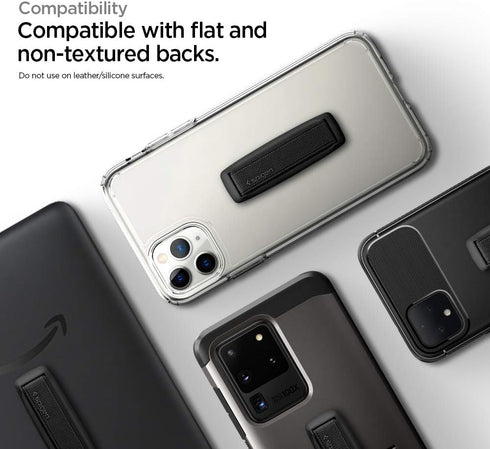 Spigen Flex Strap Cell Phone Grip/Universal Grip/Smartphone Holder Soft Elastic Strap Holder Designed for All Smartphones and Tablets - Black......