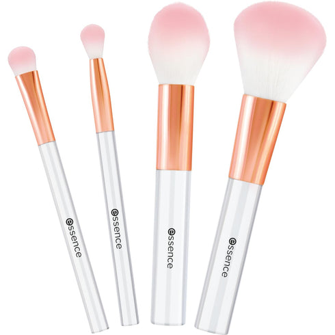essence | Emily in Paris Mini Brushes | 2 Eye & 2 Face Brushes | Super Soft, Synthetic Bristles for Makeup Application & Blending | Travel Size, V...