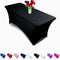 Luxury Collection Black 6ft Tablecloth Rectangular Spandex Linen - Table Cloth Fitted Cover for 6 Foot Folding Table, Wedding Linens Banquet Cloth...