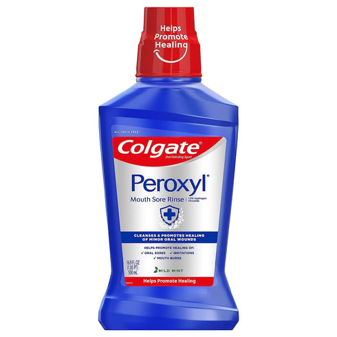 Colgate Peroxyl Mouth Sore Rinse, Mild Mint, 16.9 oz (Pack of 2)...
