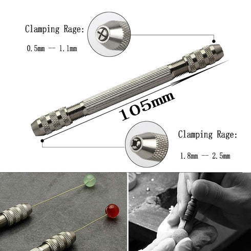 Luo ke 4 Pcs Round Cup Burr, 3/32'' Shank Wire Rounder Bits with Hand Drill Wire Twisting Tools(Burr Size: 1mm/1.4mm/1.8mm/2.3mm)...