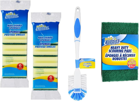 All Purpose Cleaning Bundle, Sponges and Scrubbers Heavy Duty Dishwasher Cleaner Pads...