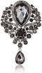 Wedding Bridal Big Crystal Rhinestone Bouquet Brooch Pin for Women (black)...