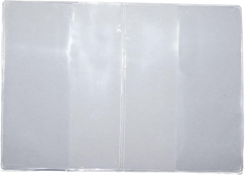 Set of 2 Heavy Duty Clear Vinyl Plastic Passport Cover Holder Travel MADE IN USA...