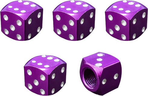 5 PCS Dice Style Tire Valve Stem Caps, Aluminum Dice Car Valve Stem Covers, Leakproof Auto Tire Dust Caps, Universal Vehicle Exterior Accessories ...