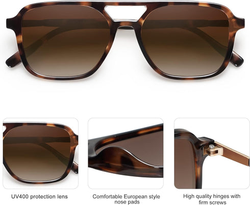 SOJOS Retro Aviator Sunglasses for Women Men,Trendy Rectangle Womens Mens Shades Sun Glasses SJ2202...