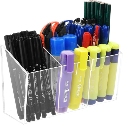 Pencil Holder for Desk, Magnetic Pen Holder for Refrigerator, Acrylic Marker Holder for Whiteboard, Locker Organizer, Remote Control Organizer, Wh...