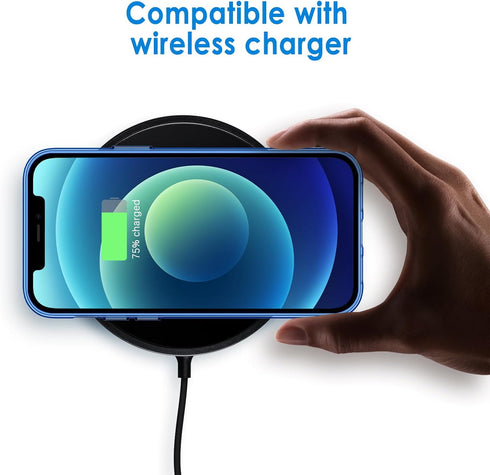 JETech Case for iPhone 12 Mini 5.4-Inch, Non-Yellowing Shockproof Phone Bumper Cover, Anti-Scratch Clear Back (Blue)...