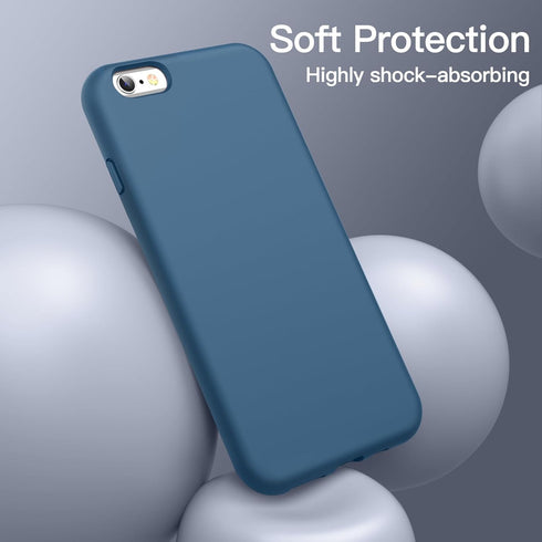 JETech Silicone Case for iPhone 6s/6 4.7 Inch, Silky-Soft Touch Full-Body Protective Case, Shockproof Cover with Microfiber Lining (Blue Cobalt)...
