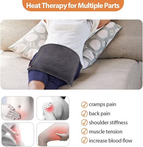 USB Small Heating Pad, 5V Portable Heated Travel Blanket Pads Heat Settings & Auto Shut Off, Moist & Dry Hot Therapy for Pain Relief Abdomen Cramp...