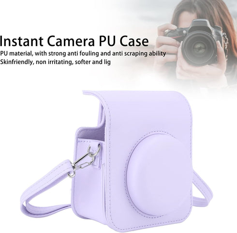 InstantCamera Case, PU Mini Camera Protective for Fujifilm InstaxMini 12 Camera, Portable Travel Camera Carrying with Adjustable Shoulder Strap, K...