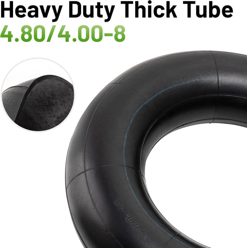 Heavy Duty 4.80-8/4.00-8 Inch Replacement Tire Inner Tube, 4.80/4.00-8 Innertube with TR87 Angled Valve for Wheelbarrows, Mowers, wagons and More ...