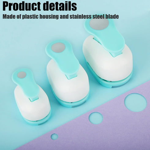Koogel 3PCS Paper Hole Punches, Craft Paper Punch Set Lever Punch Hole Punch Shapes for Scrapbooking Festival Paper Greeting Card DIY Albums Photo...