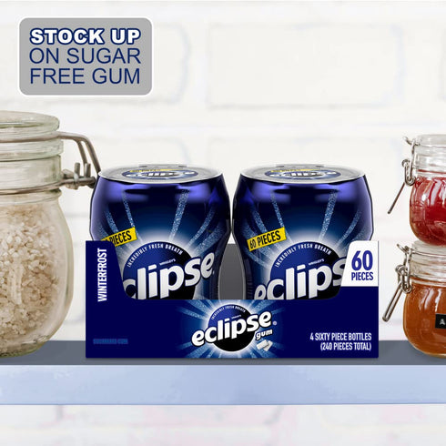 ECLIPSE Gum Winterfrost Sugarfree Chewing Gum, Bulk, 2.9-Ounce 60 Piece Bottle (4 Bottles)...