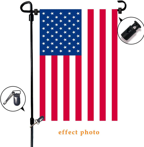 Garden Flag Stand Iron Garden Flag Pole 36.5x16.5 inch with 2 Flag Stopper and 1 Tiger Clip Garden flag stake for Outdoor Decorate Garden Yard...