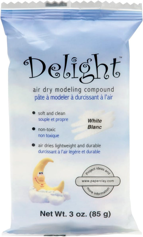 Creative Paperclay Delight Air Dry for Modeling Compound, 3-Ounce, White...