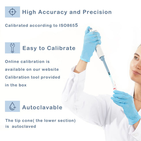 ONiLAB Lab Micropipette, Adjustable Volume Single Channel Pipettors,0.1-2.5ul...