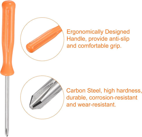2pcs Phillips Screwdriver PH1 4" Length Carbon Steel Non-Magnetic Security Cross Head Precision Screw Driver with Non-slip Handle for Appliances R...