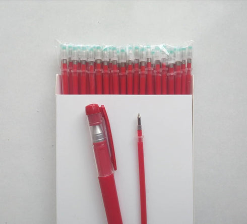 Gel Pens 0.5mm Refills, Red Gel Pen Refills, 50-Pack 0.5 mm Gel Ink Pen Replace Refills,Send 1 Extra pens,Red Pen Refills Easy Drying, Smooth Writ...