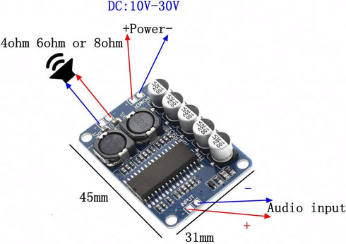 HiLetgo 2pcs TDA8932 35W Mono Digital Amplifier Board Low Power Consumption Stereo Amplifier...