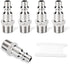 GASHER 5PCS Industrial Air Plug, 304 Stainless Steel 1/4"NPT Male, 1/4" High Flow Pneumatic Plugs...