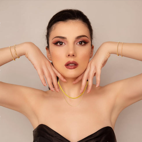 Gold Chain Bracelets Set 14K Gold Plated Bracelet Stack Link Chain Bracelets Trendy Gold Stackable Cuff Bracelets for Women...