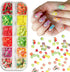 AKOAK 2 Boxes of Crystal Mash Clay Strip Flowers Fruit Slices Apples, Strawberries, Watermelons Nail Crafts Making, Decorations Scrapbook DIY Craf...