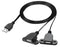 Guo USB Charging Extension Cable Male to Dual Female, USB 2.0 Charging Port 1 to 2 Panel Mount with Screw Hole, Used for Furniture/Mobile Phones/P...