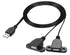Guo USB Charging Extension Cable Male to Dual Female, USB 2.0 Charging Port 1 to 2 Panel Mount with Screw Hole, Used for Furniture/Mobile Phones/P...