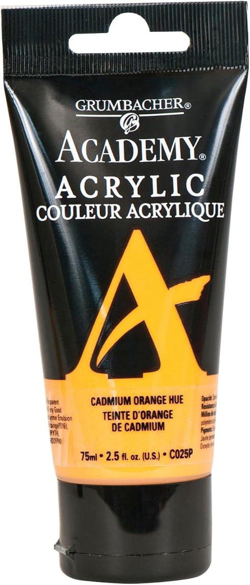 GRUMBACHER Academy Acrylic Paint Size: 254 oz, Cad Orange Hue (C025P)...