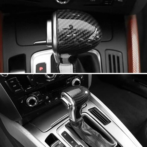 Sport Style Gear Shift Knob Cover Sticker Head Trim for Au-di A4 A5 A6 S6 A7 S7 Q5 Q7 (ABS with Carbon Fiber Pattern)...