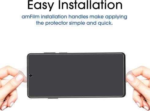 amFilm 3 Pack Compatible with Motorola Moto G Stylus 2024 5G 6.7" Screen Protector Tempered Glass with Easy Installation Handles, HD Clear, Anti-S...