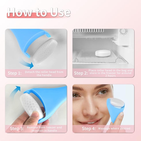 ZanLLW® Ice Roller for Face & Eye Puffiness Relief, Ice Face Roller Skin Care, Face Ice Roller for Reducing Pain Migraine and Wrinkles, Facial Ice...