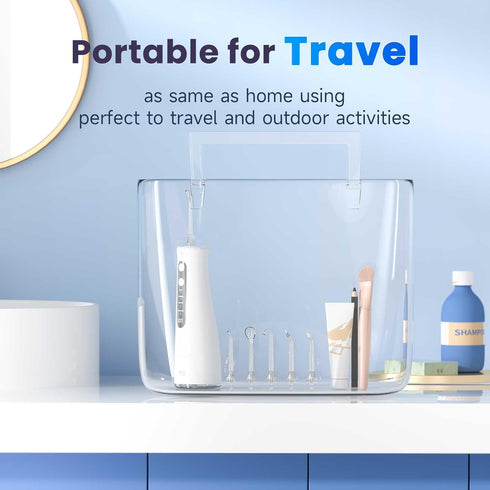 Water Flosser, 4 Modes Cordless Oral Irrigator, Portable and Rechargeable IPX7 Waterproof 110 Days Powerful Battery Life Water Dental Flossers for...
